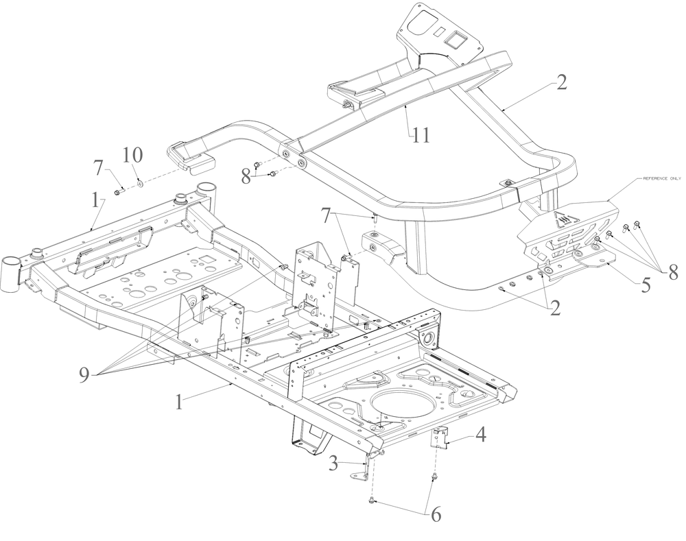 Frame Diagram and Parts List for ZTS2-50KH (17ASGGY2A10)(2022) Cub Cadet Lawn Tractor